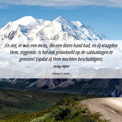 Picture 06 - Mattheüs 12:10 NLD - En ziet, er was een mens, die een dorre hand had, - Bible Verse Picture