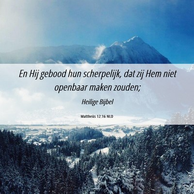 Picture 06 - Mattheüs 12:16 NLD - En Hij gebood hun scherpelijk, dat zij Hem niet - Bible Verse Picture