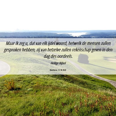 Picture 06 - Mattheüs 12:36 NLD - Maar Ik zeg u, dat van elk ijdel woord, hetwelk - Bible Verse Picture