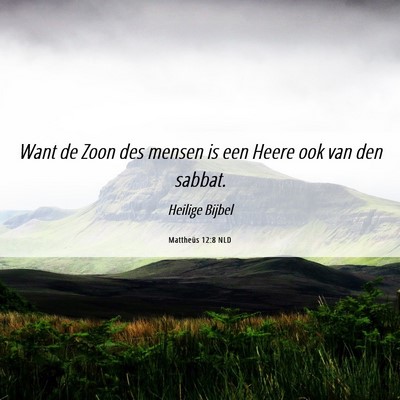 Picture 06 - Mattheüs 12:8 NLD - Want de Zoon des mensen is een Heere ook van den - Bible Verse Picture
