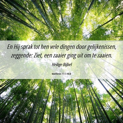 Picture 06 - Mattheüs 13:3 NLD - En Hij sprak tot hen vele dingen door - Bible Verse Picture