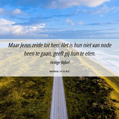 Picture 06 - Mattheüs 14:16 NLD - Maar Jezus zeide tot hen: Het is hun niet van - Bible Verse Picture