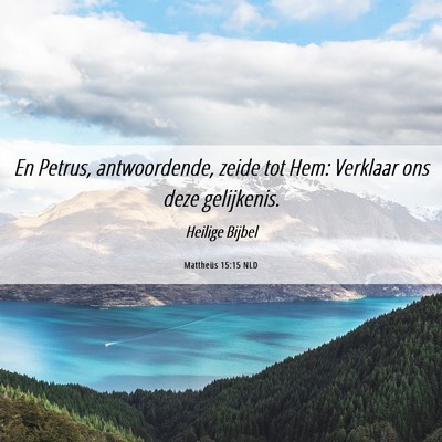 Picture 06 - Mattheüs 15:15 NLD - En Petrus, antwoordende, zeide tot Hem: Verklaar - Bible Verse Picture