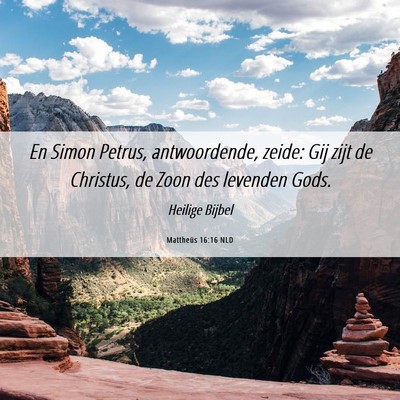 Picture 06 - Mattheüs 16:16 NLD - En Simon Petrus, antwoordende, zeide: Gij zijt de - Bible Verse Picture