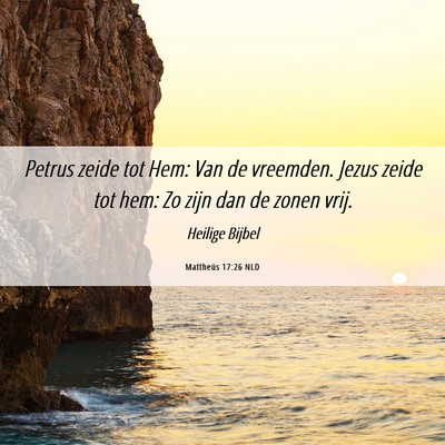 Picture 06 - Mattheüs 17:26 NLD - Petrus zeide tot Hem: Van de vreemden. Jezus - Bible Verse Picture