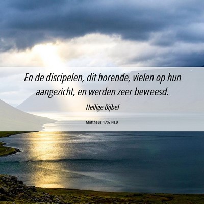 Picture 06 - Mattheüs 17:6 NLD - En de discipelen, dit horende, vielen op hun - Bible Verse Picture