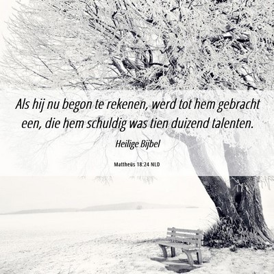 Picture 06 - Mattheüs 18:24 NLD - Als hij nu begon te rekenen, werd tot hem - Bible Verse Picture
