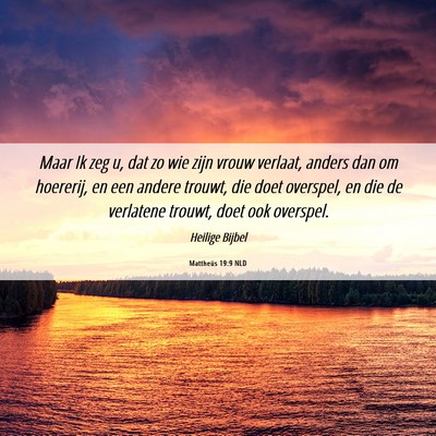 Picture 06 - Mattheüs 19:9 NLD - Maar Ik zeg u, dat zo wie zijn vrouw verlaat, - Bible Verse Picture