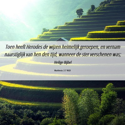 Picture 06 - Mattheüs 2:7 NLD - Toen heeft Herodes de wijzen heimelijk geroepen, - Bible Verse Picture