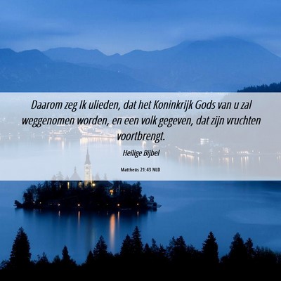 Picture 06 - Mattheüs 21:43 NLD - Daarom zeg Ik ulieden, dat het Koninkrijk Gods - Bible Verse Picture