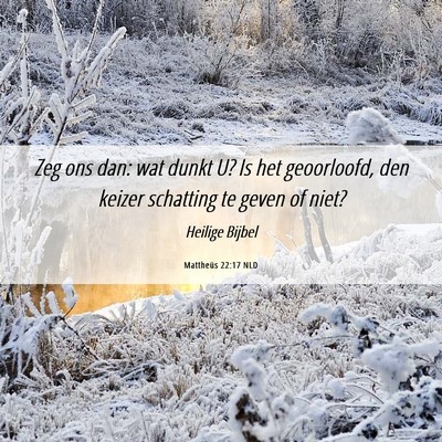 Picture 06 - Mattheüs 22:17 NLD - Zeg ons dan: wat dunkt U? Is het geoorloofd, den - Bible Verse Picture