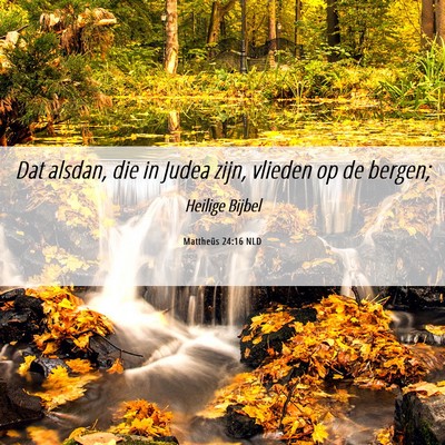 Picture 06 - Mattheüs 24:16 NLD - Dat alsdan, die in Judea zijn, vlieden op de - Bible Verse Picture