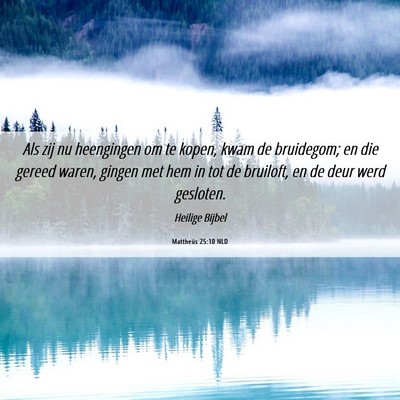 Picture 06 - Mattheüs 25:10 NLD - Als zij nu heengingen om te kopen, kwam de - Bible Verse Picture