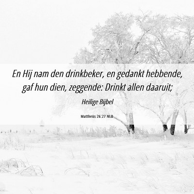 Picture 06 - Mattheüs 26:27 NLD - En Hij nam den drinkbeker, en gedankt hebbende, - Bible Verse Picture
