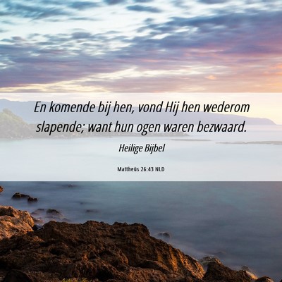 Picture 06 - Mattheüs 26:43 NLD - En komende bij hen, vond Hij hen wederom - Bible Verse Picture
