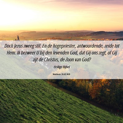 Picture 06 - Mattheüs 26:63 NLD - Doch Jezus zweeg stil. En de hogepriester, - Bible Verse Picture