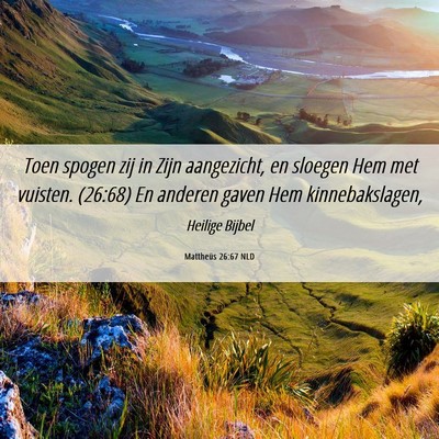 Picture 06 - Mattheüs 26:67 NLD - Toen spogen zij in Zijn aangezicht, en sloegen - Bible Verse Picture