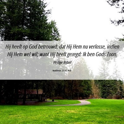 Picture 06 - Mattheüs 27:43 NLD - Hij heeft op God betrouwd; dat Hij Hem nu - Bible Verse Picture