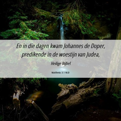 Picture 06 - Mattheüs 3:1 NLD - En in die dagen kwam Johannes de Doper, - Bible Verse Picture