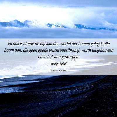 Picture 06 - Mattheüs 3:10 NLD - En ook is alrede de bijl aan den wortel der bomen - Bible Verse Picture