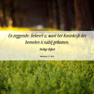 Picture 06 - Mattheüs 3:2 NLD - En zeggende: Bekeert u; want het Koninkrijk der - Bible Verse Picture