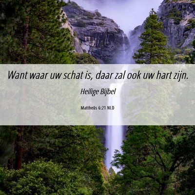 Picture 06 - Mattheüs 6:21 NLD - Want waar uw schat is, daar zal ook uw hart - Bible Verse Picture