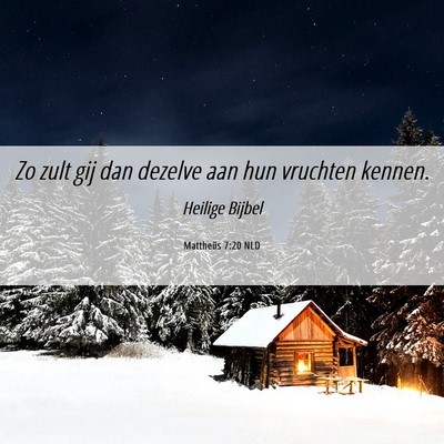 Picture 06 - Mattheüs 7:20 NLD - Zo zult gij dan dezelve aan hun vruchten - Bible Verse Picture