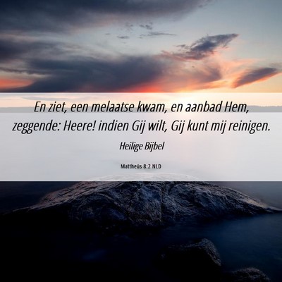 Picture 06 - Mattheüs 8:2 NLD - En ziet, een melaatse kwam, en aanbad Hem, - Bible Verse Picture