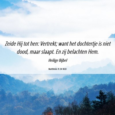 Picture 06 - Mattheüs 9:24 NLD - Zeide Hij tot hen: Vertrekt; want het dochtertje - Bible Verse Picture