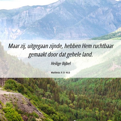 Picture 06 - Mattheüs 9:31 NLD - Maar zij, uitgegaan zijnde, hebben Hem ruchtbaar - Bible Verse Picture