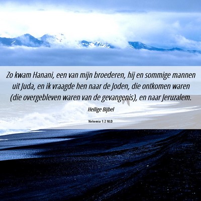 Picture 06 - Nehemia 1:2 NLD - Zo kwam Hanani, een van mijn broederen, hij en - Bible Verse Picture