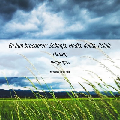 Picture 06 - Nehemia 10:10 NLD - En hun broederen: Sebanja, Hodia, Kelita, Pelaja, - Bible Verse Picture