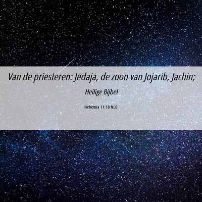Picture 06 - Nehemia 11:10 NLD - Van de priesteren: Jedaja, de zoon van Jojarib, - Bible Verse Picture