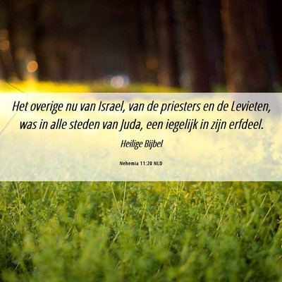 Picture 06 - Nehemia 11:20 NLD - Het overige nu van Israel, van de priesters en de - Bible Verse Picture