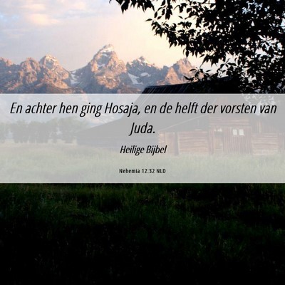 Picture 06 - Nehemia 12:32 NLD - En achter hen ging Hosaja, en de helft der - Bible Verse Picture
