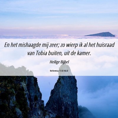 Picture 06 - Nehemia 13:8 NLD - En het mishaagde mij zeer; zo wierp ik al het - Bible Verse Picture