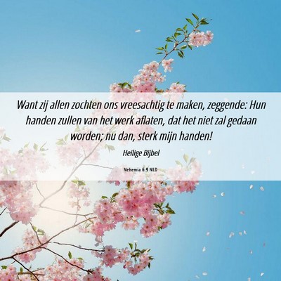 Picture 06 - Nehemia 6:9 NLD - Want zij allen zochten ons vreesachtig te maken, - Bible Verse Picture