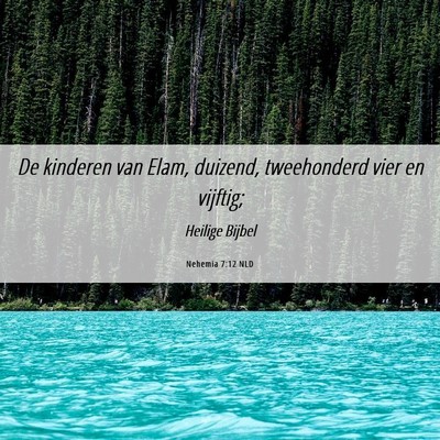 Picture 06 - Nehemia 7:12 NLD - De kinderen van Elam, duizend, tweehonderd vier - Bible Verse Picture
