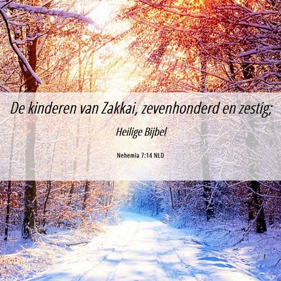 Picture 06 - Nehemia 7:14 NLD - De kinderen van Zakkai, zevenhonderd en - Bible Verse Picture