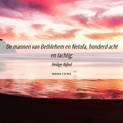 Picture 06 - Nehemia 7:26 NLD - De mannen van Bethlehem en Netofa, honderd acht - Bible Verse Picture
