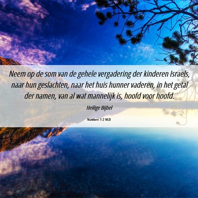 Picture 06 - Numberi 1:2 NLD - Neem op de som van de gehele vergadering der - Bible Verse Picture