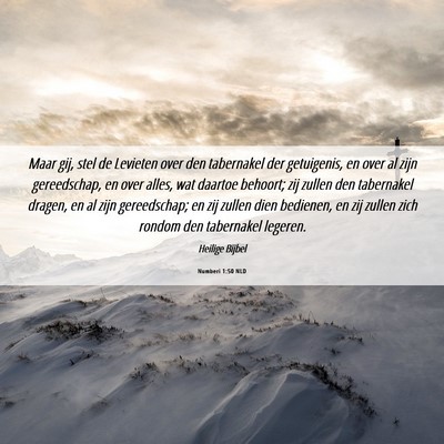 Picture 06 - Numberi 1:50 NLD - Maar gij, stel de Levieten over den tabernakel - Bible Verse Picture