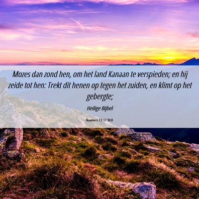 Picture 06 - Numberi 13:17 NLD - Mozes dan zond hen, om het land Kanaan te - Bible Verse Picture