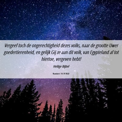 Picture 06 - Numberi 14:19 NLD - Vergeef toch de ongerechtigheid dezes volks, naar - Bible Verse Picture