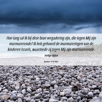 Picture 06 - Numberi 14:27 NLD - Hoe lang zal Ik bij deze boze vergadering zijn, - Bible Verse Picture