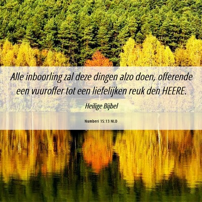 Picture 06 - Numberi 15:13 NLD - Alle inboorling zal deze dingen alzo doen, - Bible Verse Picture