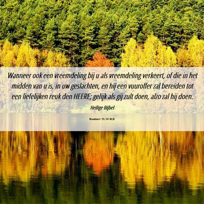 Picture 06 - Numberi 15:14 NLD - Wanneer ook een vreemdeling bij u als vreemdeling - Bible Verse Picture
