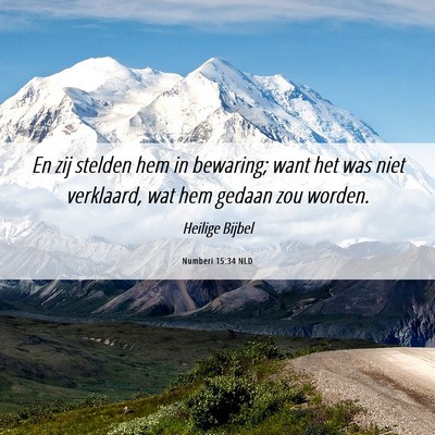 Picture 06 - Numberi 15:34 NLD - En zij stelden hem in bewaring; want het was niet - Bible Verse Picture