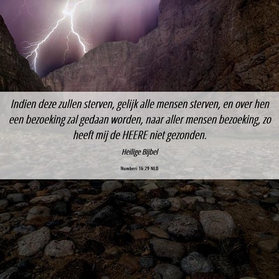 Picture 06 - Numberi 16:29 NLD - Indien deze zullen sterven, gelijk alle mensen - Bible Verse Picture