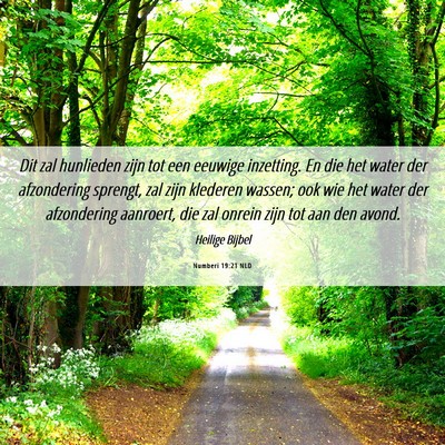 Picture 06 - Numberi 19:21 NLD - Dit zal hunlieden zijn tot een eeuwige inzetting. - Bible Verse Picture